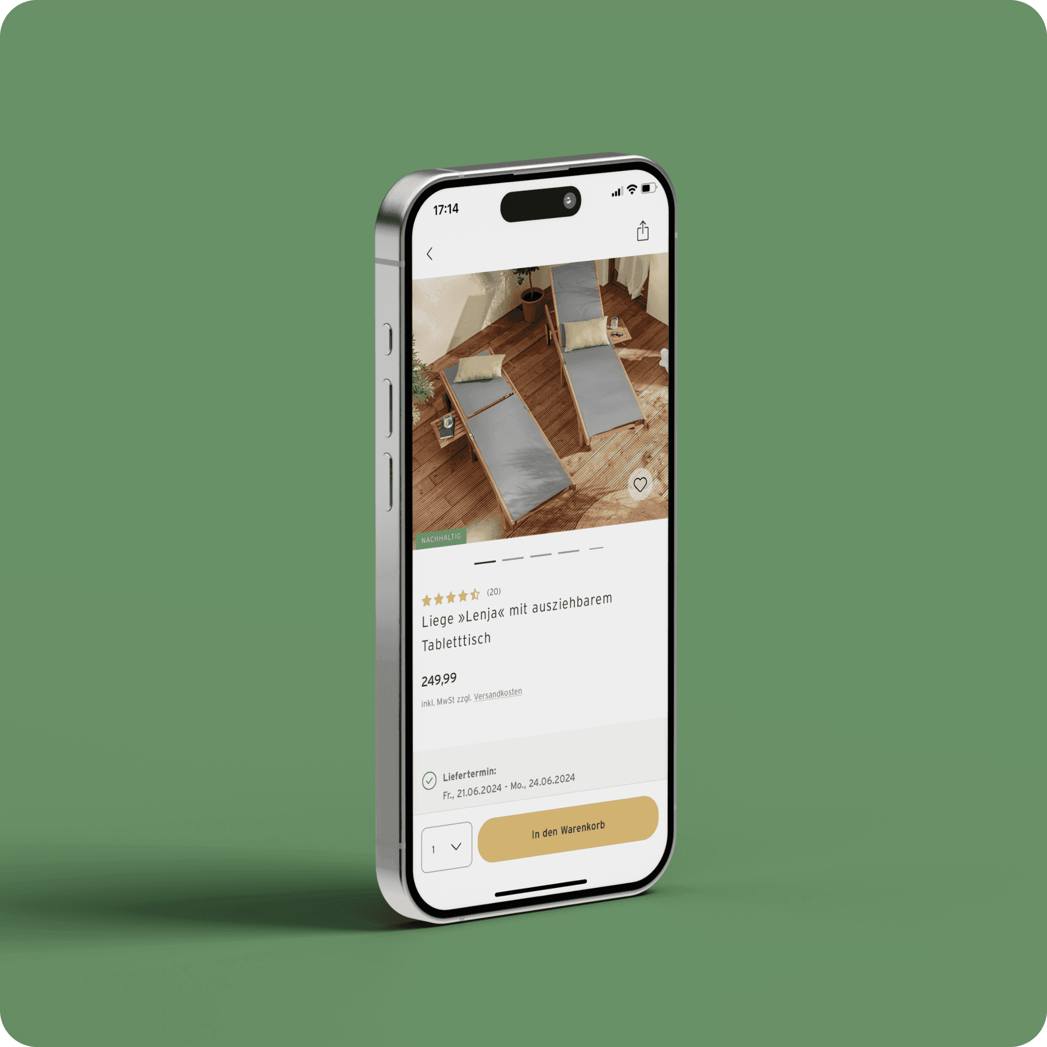 Liegestühle in der Tchibo App